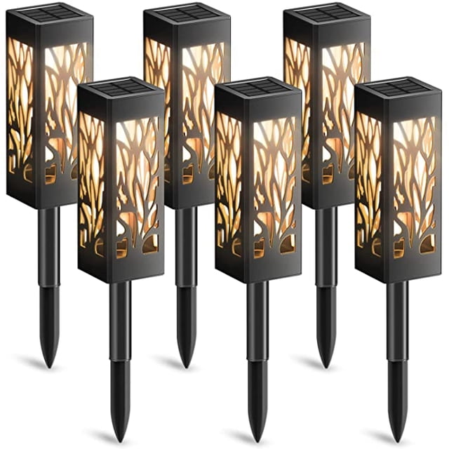 Lámpara Solar Jardín Al Aire Libre, 6 Piezas Luz Solar Exterior con Luz Blanca Cálida, IP65 Decoración De Jardín Impermeable Linterna Solar Encendido/Apagado Automático para Césped De Patio Al Aire Li