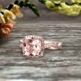 thumbnail image 4 of 1.50 Carat Cushion Cut Morganite Engagement Ring Infinity Twisted Halo Stacking Band Promise Ring 10k Rose Gold, 4 of 5