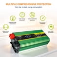 thumbnail image 5 of LVYUAN 3000W Pure Sine Wave Power Inverter 6000W Peak DC 12V to AC 110V Car Converter with LCD Display, Remote Control, 4 AC & 4 USB Ports, for Car, RV, Truck, Camping, Off-Grid, Home Backup Green, 5 of 9