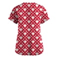 thumbnail image 3 of Hearthz S-5XL Valentines Day Scrub Tops Women Love Heart Graphic Women Scrub Top V Neck Short Sleeve Nurse Uniforms with Pocket, 3 of 3