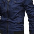 thumbnail image 3 of Quinlirra Jackets for Men Fashion Men's And Winter Casual Solid Color Tooling Wind Jacket Zipper Coat, 3 of 3