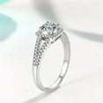 thumbnail image 4 of Handmade Round Cut 1ct Engagement CZ 925 Silver Womens Hollow Band Ring Size 4-9, 4 of 5