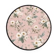thumbnail image 2 of 36.2 Inch Round Floor Mat Small White and Pink Flowers Carpet Decor Rug for Living Room Bedroom, 2 of 6