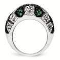 thumbnail image 2 of Sterling Silver & Black Rhodium Green Glass & Cubic Zirconia Ring, 2 of 3