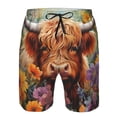 thumbnail image 3 of Fotbe Countryside Colorful Floral Cow Trajes de Baño Estampados para Hombre, Shorts de Verano de Secado Rápido, Ropa de Playa, Bañadores-X-Large, 3 of 6