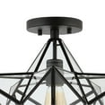 thumbnail image 5 of JONATHAN Y Ava 14.5" 1-Light Farmhouse Bohemian Iron/Glass LED Semi Flush Mount, Black/Clear, JYL9923A, 5 of 8