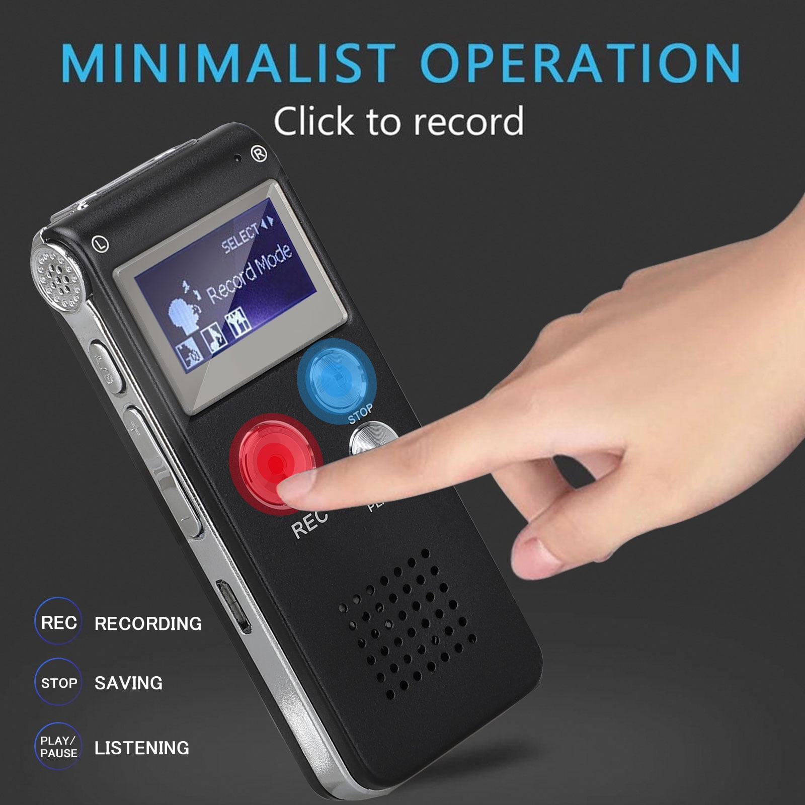 Digital Voice Recorder, 8GB Voice Activated Recorder with Playback, Mini Audio Recorder for Lectures, Meetings, Interviews, Portable Tape Dictaphone with USB, MP3