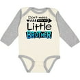 thumbnail image 3 of Inktastic Don't Mess with my Little Brother Boys or Girls Long Sleeve Baby Bodysuit, 3 of 5