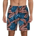thumbnail image 2 of Picia Tropical Leaves pattern Mens Swim Trunks with Compression Liner Stretch Beach Shorts Quick Dry with Zipper Pockets No-Chafing Board Shorts-Large, 2 of 9