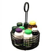 GET 4-31860 Round Metal Table Top Condiment Caddy with Number Holder 8.5, Black