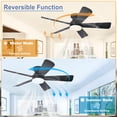 thumbnail image 6 of 42-Inch Low Profile Ceiling Fan with Light - Dimmable LED, 6-Speed and 3 CCT, Quiet DC Motor, Remote Control, 5 Black Blades for Indoor/Outdoor, 6 of 9