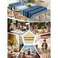 thumbnail image 5 of Navy Blue Ombre Stripe Table Cloth, Farmhouse Simple Striped Waterproof Tablecloth for Rectangle Tables, Reusable Washable Fabric Table Cover for Restaurant Kitchen Dining Tables 60"x84", 5 of 6