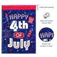 thumbnail image 2 of Magnolia Garden Happy 4th of July 13 x 19 Blue Polyester Outdoor Hanging Flag, 2 of 2