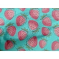 thumbnail image 4 of oneOone Cotton Poplin Aqua Blue Fabric Strawberry Fruit Dress Material Fabric Print Fabric By The Yard 42 Inch Wide, 4 of 4