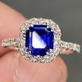 thumbnail image 2 of Lab created Blue Sapphire Ring Engagement Ring, Promise Ring, 2 of 5