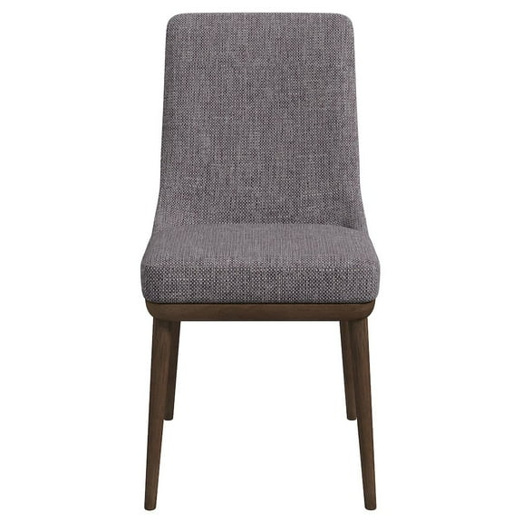 Grayson Mid-Century Modern Polyester Blend Fabric Dining Chair in Gray (Pair)
