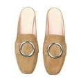 thumbnail image 3 of TIEVOSA Women's Spring and Summer New Flat Half Slippers Solid Color Suede Casual Shoes, 3 of 5