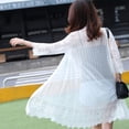 thumbnail image 4 of Women's Lace Cardigan Sexy Mesh Beach Cover Ups Long Lace Kimono, 4 of 10