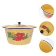thumbnail image 2 of 1 Pce Pot à Huile en Émail Vintage Bol en Émail Rétro Pot de Casserole avec Couvercle (Motif Aléatoire), 2 of 8