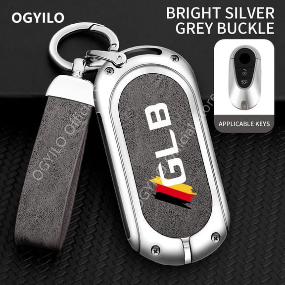 Zinc alloy leather Car Remote Key Case Cover For Mercedes Benz GLB C 2 buttons G500 GLA GLC C Class W206 W223 C300 Car Key Cover