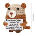 thumbnail image 3 of Positive Crochet Mini Cow Doll Handmade Knitting Stress Relief Otter Ornament Fun Emotional Support, 3 of 5
