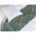 thumbnail image 3 of Jungle Animals Bed Runner, Tiger and Crane Birds Tropical Palms Exotic Island in Watercolor, Decorative Accent Bedding Scarf for Hotels Homes & Guest Rooms, Twin, Green Teal and Ginger, by Ambesonne, 3 of 3