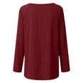 thumbnail image 5 of DPTALR Femme T-Shirt à Col Rond à Manches Longues Automne Saint-Valentin Imprimé Blouse Ample Hauts, 5 of 5