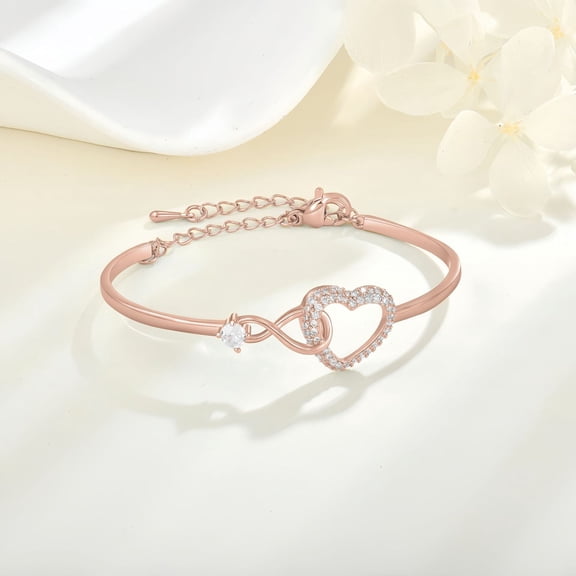 Sdmnsg-T To My Daughter Forever Connected Bracelet, Infinity Forever Love Heart Bracelets, Mom's Strength And Love Are Alwayswith Her, Adjustable Inspirational Gift Jewelry for Daughter