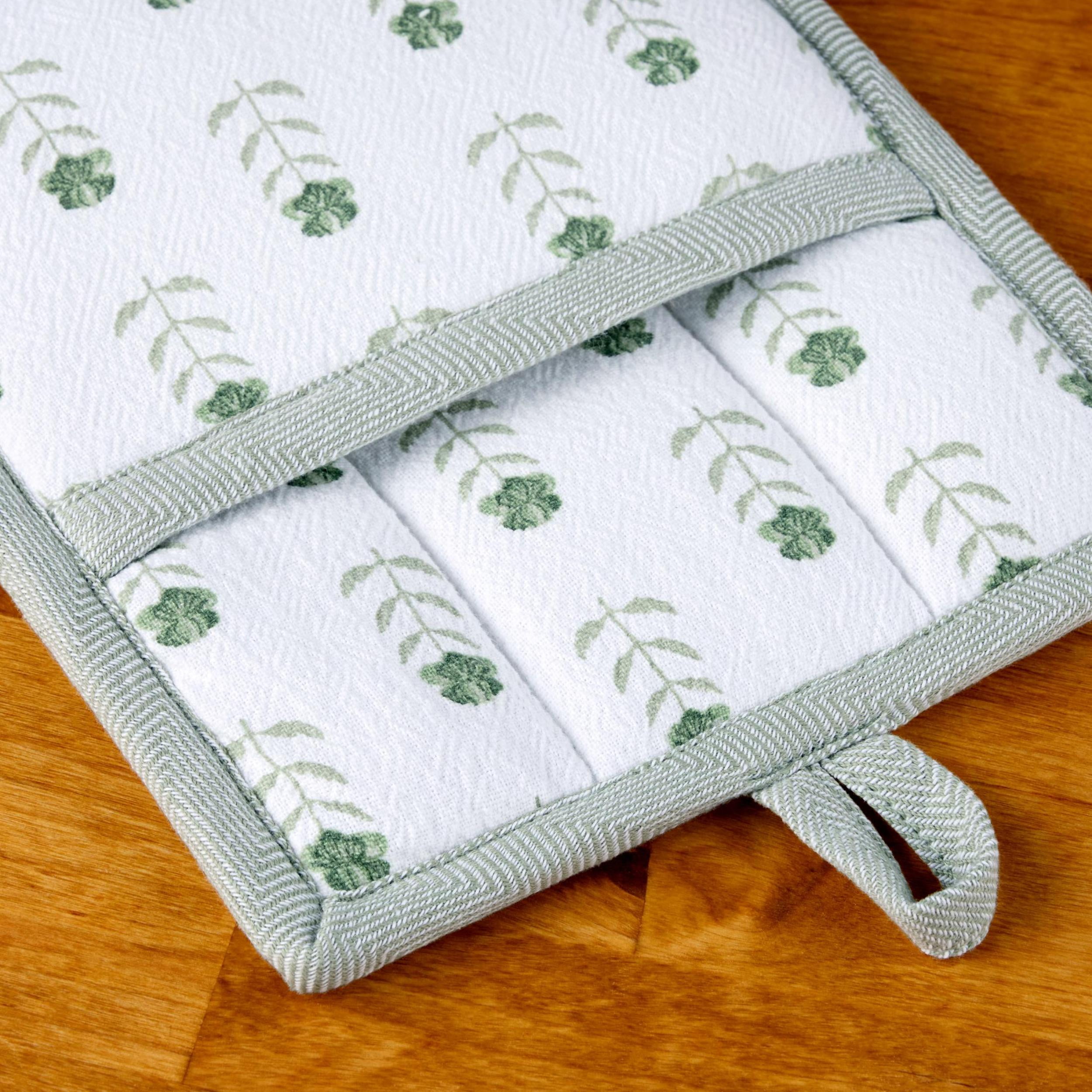 Beautiful Home by Drew Barrymore 4-Piece Oven Mitt, Pot Holder, Mini Mitt Set, Green