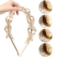 thumbnail image 4 of 5 diademas decorativas delicadas, diadema dorada, tocado para niña, tocado dorado, 4 of 8