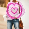 thumbnail image 5 of FAIWAD Women's Tie Dye Pullover Sweatshirts Long Sleeve Round Neck Heart Print Casual Plus Size Sweatshirts, 5 of 6