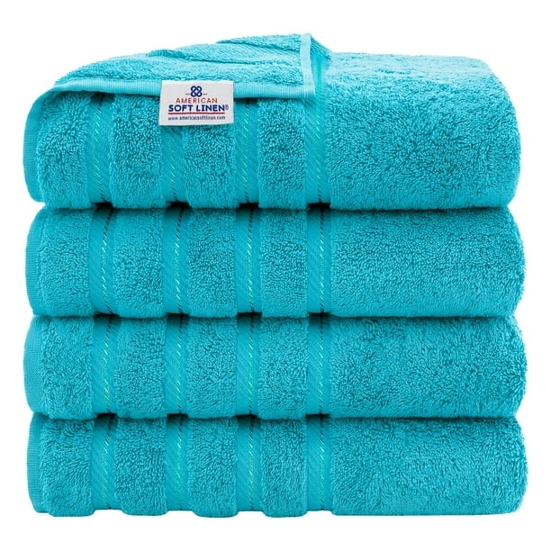 Juego de toallas de baño American Soft Linen Luxury, 4 piezas, 100% algodón