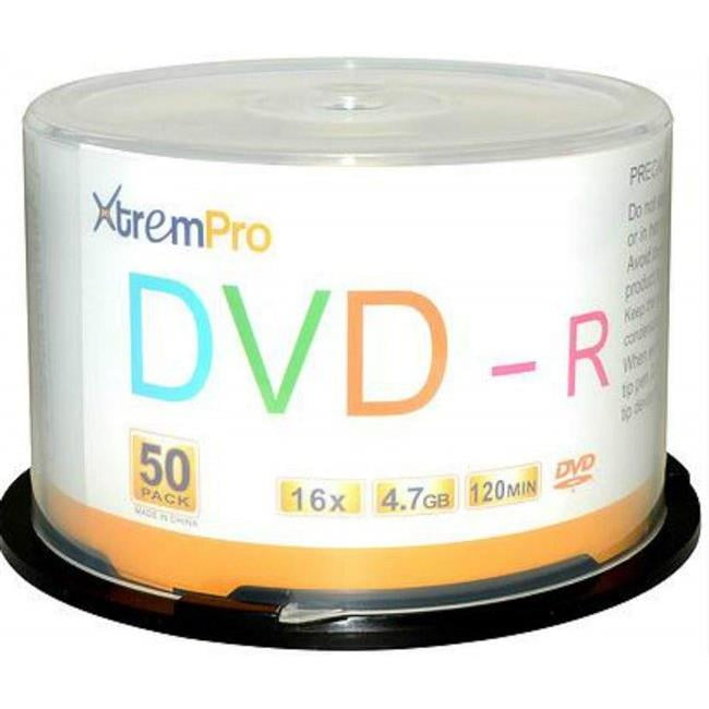 Blank CD DVDR 16x 4.7GB 120 Minute DVD 50 Pack Storage Media in