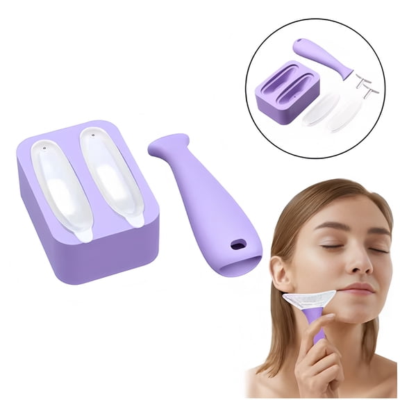 Reusable Silicone Ice Face Roller, Facial Massage Tool for Puffiness and Skin Care, Cold Therapy Ice Cube Roller for Face, Eyes and Neck