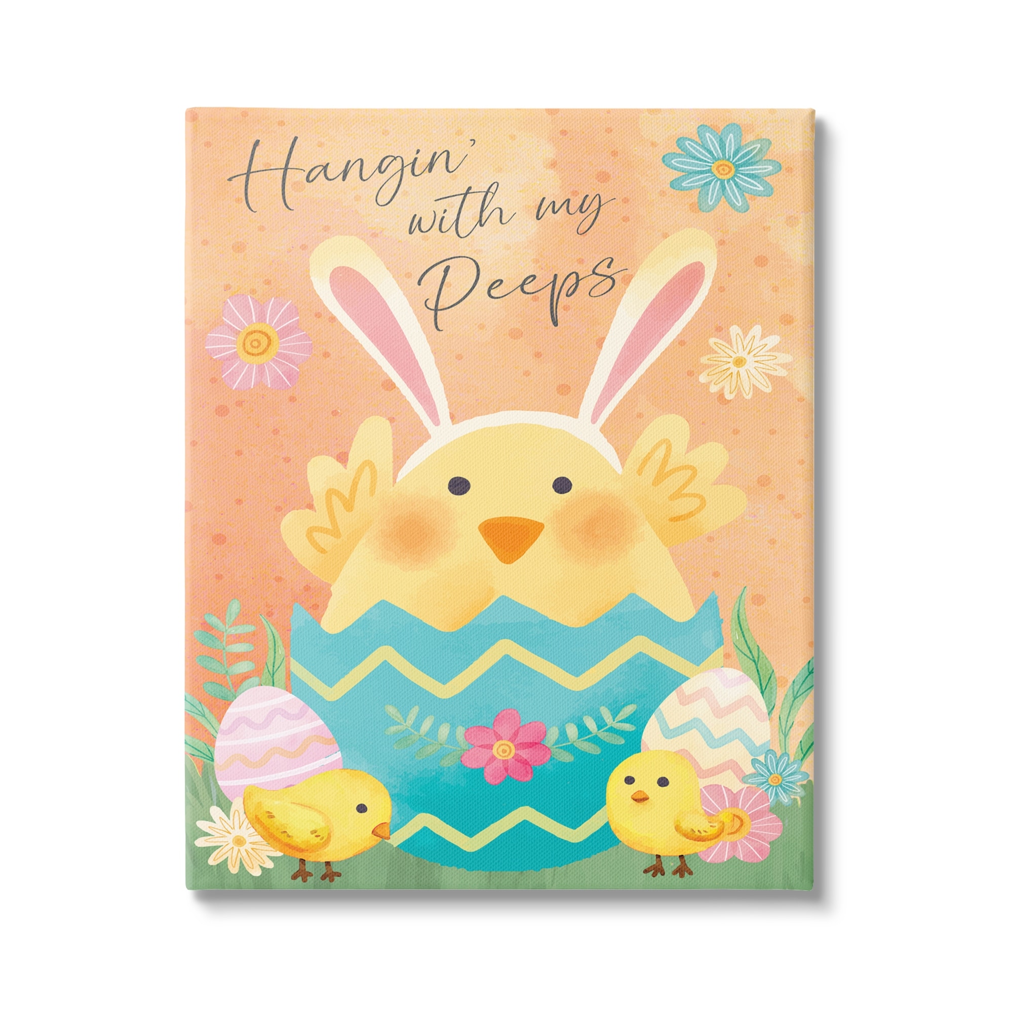 Hangin' With My Peeps Easter Egg Chicks Canvas Art, 30 x 40, By Nicole DeCamp
