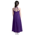 thumbnail image 5 of iEFiEL Girls Chiffon Scoop Neck Flower Girl Dress Wedding Bridesmaid Birthday Party Dress Purple 12, 5 of 7