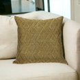 thumbnail image 2 of Jacquard Diamond Pattern Decorative Mustard Yellow Throw Pillow, 2 of 5