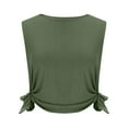 thumbnail image 5 of Women's Tank Tops $2.98 On Clearance Sale Lightweight New Side Wide Slit Solid Color Round Neck Sleeveless Casual Shirt, 5 of 7
