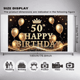 thumbnail image 5 of Yatrandify Golden Theme Happy Birthday Banner Crown Design 50th Celebration Balloon Decorations for Birthday Party Milestone Celebration Indoor Decoration, 5 of 6