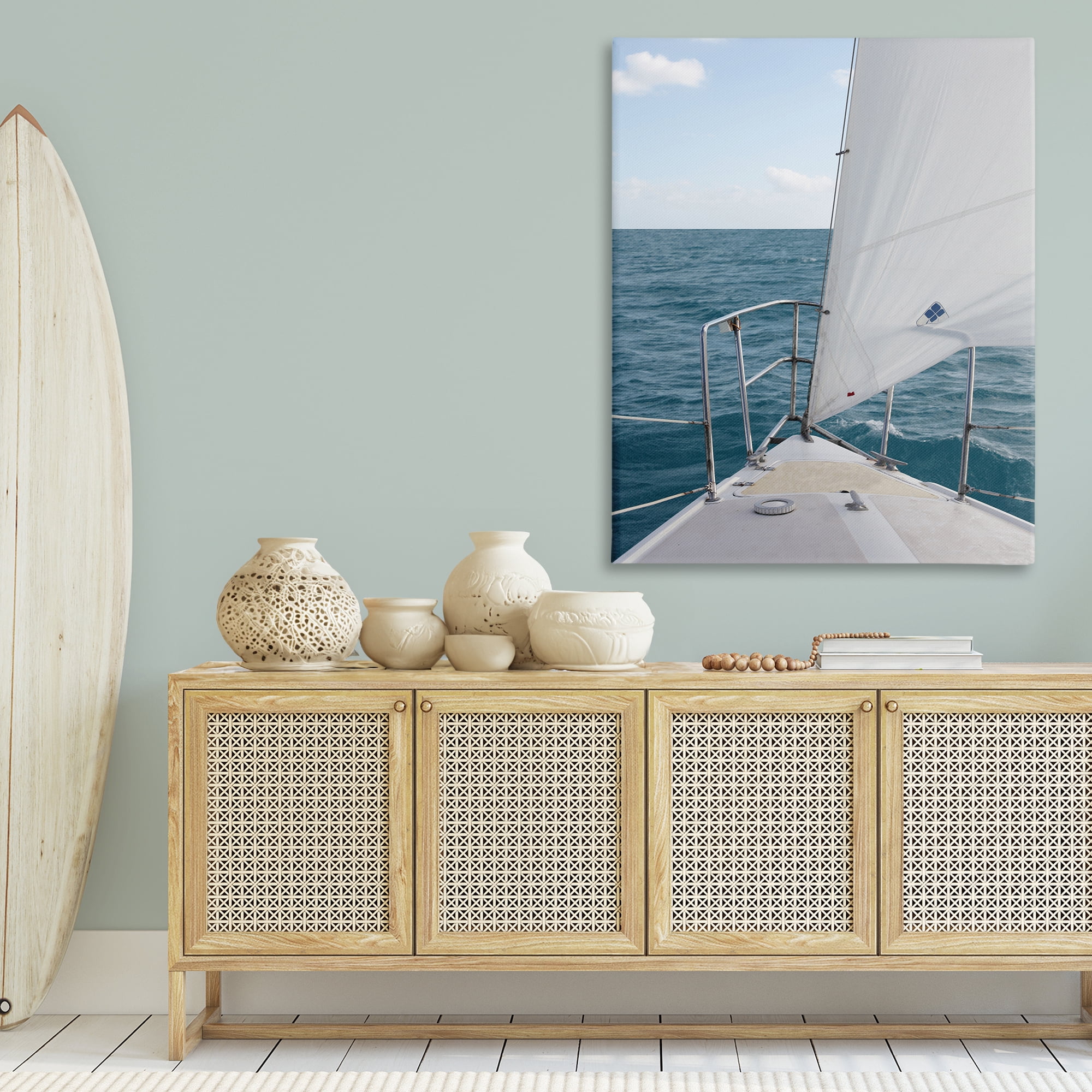 Stupell Industries Ship Bow View Nautical & Beach Photography Wrapped Canvas Art Print Wall Art, 36 x 48