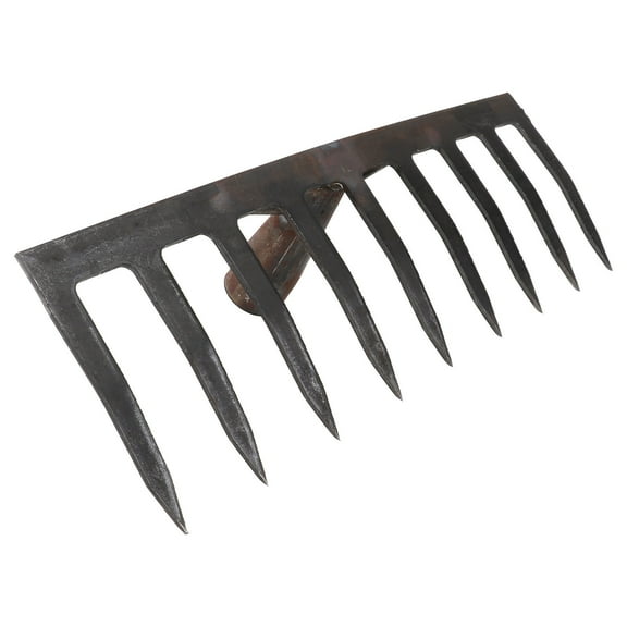 CIMAXIC Heavy Duty Farm Rake Dark Grey Steel Garden Tool 14.2x4.3in Outdoor Yard Equipment 1 Piece