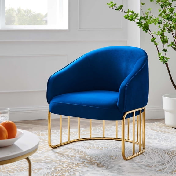 Modway Legacy Performance Velvet Armchair in Navy