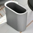thumbnail image 2 of Gallickan Small Trash Can, 2.8 Gallon Slim Garbage Can Plastic Waste Basket Container Bin for Narrow Spaces Bathroom, Bedroom, Kitchen, Office, Home, Gray, 2 of 7