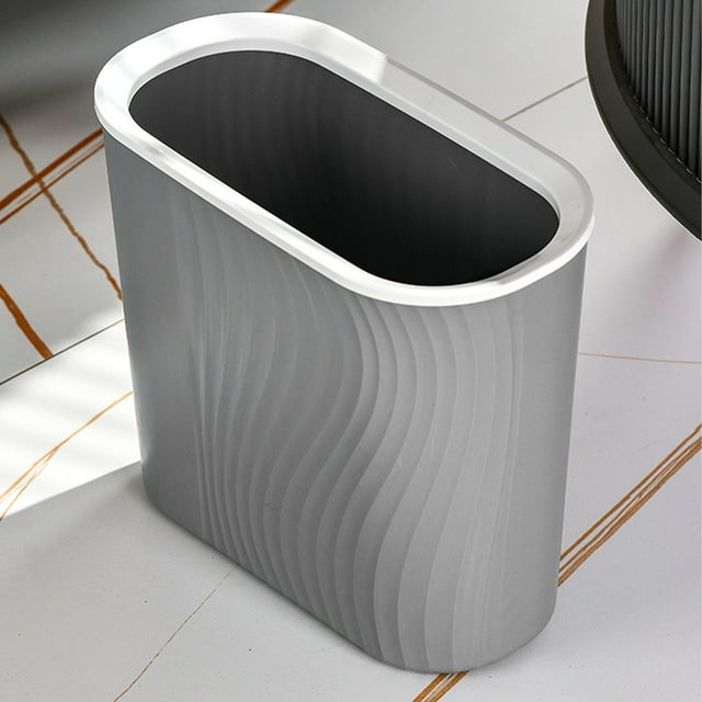 Dvkptbk Garbage Can Wastebasket Striped Wastebasket Home Bathroom Seamless Wastebasket Plastic Suitable for Home Kitchen Bathroom Garage Organization and Storage