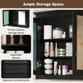thumbnail image 3 of GZXS 36" Bathroom Medicine Cabinet with Double Mirror Doors, Wall Mounted Wooden Hanging Organizer with Adjustable Shelves, for Entryway, Bedroom, Living Room, Black, 3 of 9