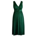 thumbnail image 4 of Jane Wardrobe Women’S Glitter V Neck Sleeveless A-Line Midi Dress, Twisted Waist Flared Swing Evening Party Cocktail Dress, Soft Stretchy Polyester Fabric, 1pc, Sizes S M L XL XXL XXXL XXXXL, 4 of 4