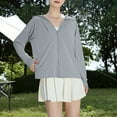 thumbnail image 2 of Bovxnpu Women's Long Sleeve Sun Protection Shirts, Lightweight Womens Activewear Breathable Sunscreen Hoodie Workout Tops, Ladies Round Neck Hooded Sun Protection Clothing Free Size, 2 of 5