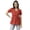 Rust Red, variant on Printed V-Neck Flared Long Top, Womens Casual Summer Tunic For Jeans