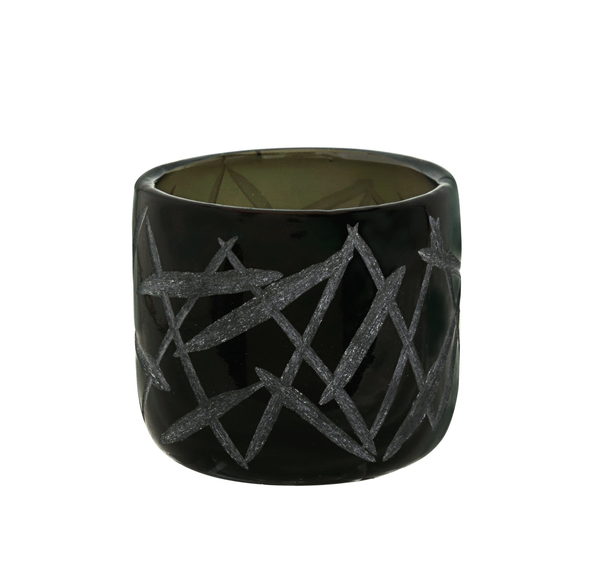 Aspen Creative 160061 Black Glass Votive Candle Holder 31/2" Diameter
