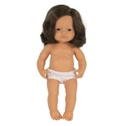 Miniland Educational Caucasian Brunette Girl Baby Doll, with Anatomically Correct Features